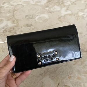 Kate Spade Black Patent BiFold Wallet